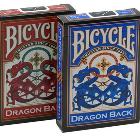 TWO DECKS OF DRAGON BACK DESIGN BICYCLE PLAYING CARDS RED AND (Best Playing Card Designs)