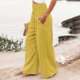 thumbnail image 4 of LEKWK Palazzo Pants for Women High Waisted Casual Wide Leg Pants Lightweight Loose Fit Lounge Pants with Pockets Summer Beach Vacation Clothes, 4 of 9
