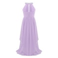 thumbnail image 3 of iEFiEL Girls Chiffon Sequined Flower Girl Dress Halter Princess Pageant Wedding Bridesmaid Dress Lavender 12, 3 of 6