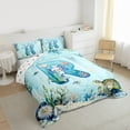 thumbnail image 3 of Feelyou Blue Initial R Twin Comforter Sets, Ocean Axolotl Animal Bedding Set, 2 Pieces, 3 of 8