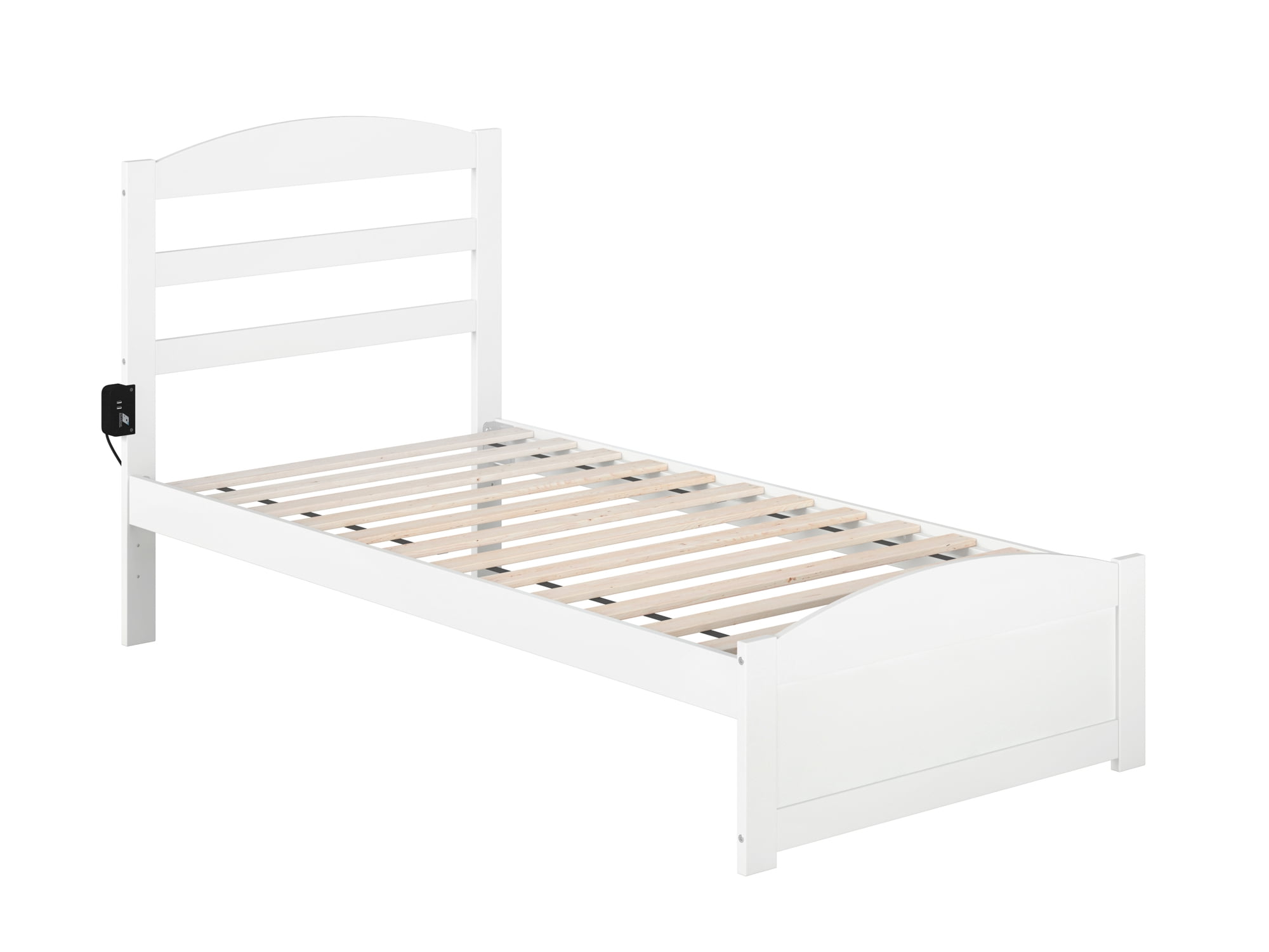 AFI Warren 14" Twin Wood Platform Bed Frame with Headboard and Footboard, White