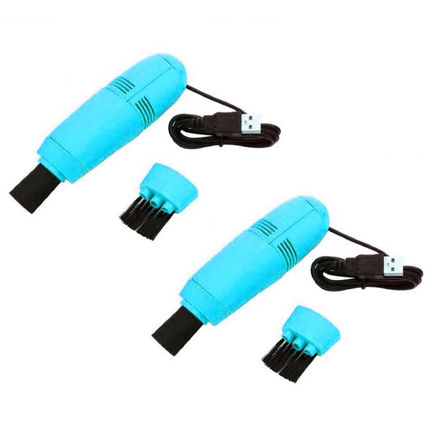 Oleegame 2PC Cleaning Brush Mini Computer Vacuum USB Keyboard Cleaner PC Laptop Brush Dust Cleaning Kit Blue