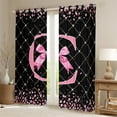 thumbnail image 2 of Manfei Pink Monogrammed C Blackout Curtains Set of 2 (52x84 Each), Kawaii Princess Ribbon Bow Window Curtains, Teens Girls Kids Curtains and Drapes, Curtains and Drapes Bedroom Decor, 2 of 6