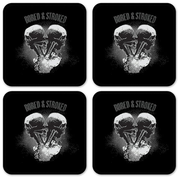 Vinyl Drink Coasters - Set of 4 - Bored & Stroked