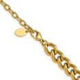 thumbnail image 3 of Diamond2Deal Stainless Steel Polished Yellow IP-plated Round Curb Link Necklace for Women 18.5", 3 of 7
