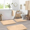 thumbnail image 4 of OEFNTAC 3-Piece Coral Velvet Bathroom Mat Set Absorbent Non-Slip Floor Mats Bath Rugs Sets Bathroom Mats Non Slip Shower Mat Toilet Lid Cover Set, 4 of 4