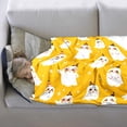 thumbnail image 4 of Fiudx Ofertas de la semana Nueva manta tipo chal de franela para la siesta con diseño de fantasmas blancos y bonitos de Halloween, 4 of 6