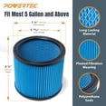 thumbnail image 4 of Bolsas para Aspiradora de Taller y Filtros de Cartucho POWERTEC 90662 6PK 2PK, 4 of 7