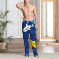thumbnail image 2 of Logiee Cartoon Shark Print Pajama Pants for Men,Men’s Pajama Bottoms,Mens PJ Pants with Pockets & Button Fly-3X-Large, 2 of 6