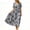 Blue, variant on Levmjia Women's Porcelain Print Maxi Dress V Neck Short Sleeve Tiered Casual Flowy Summer Fashion Long Dress For Beach Vacation