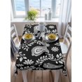 thumbnail image 3 of Black Paisley Rectangle Tablecloth, Ethnic Vintage Floral Botanical Abstract Waterproof & StainResistant Tablecloth, Washable Oil-proof Table Cover for Dining/Party/Wedding/Camping/Buffet 52x70 In, 3 of 9