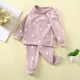 thumbnail image 2 of TOWED22 Baby Girl Clothes Toddler Girl Outfits Fall Winter Ruffle Shirt Pants Cute Infant Clothing Set for Little Girl Size:2-3 Y,Color:Light Pink, 2 of 5