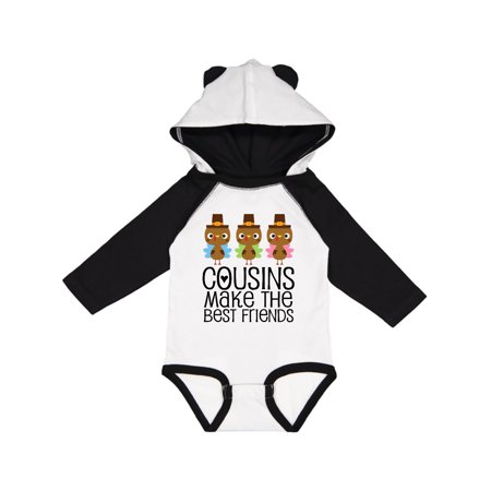 

Inktastic Thanksgiving Cousins Make the Best Friends Gift Baby Boy or Baby Girl Long Sleeve Bodysuit