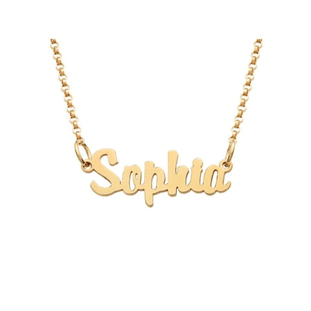 Personalized Gold over Sterling Silver Girls' Mini Nameplate