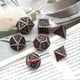thumbnail image 2 of Bloodstained Metal DND Dice Set Bloodstained Dice D&D Polyhedral RPG Dice(Antique Iron Red), 2 of 4