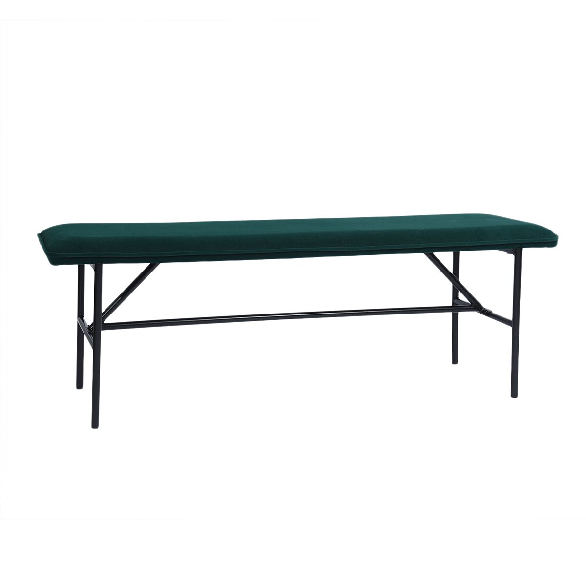 Aubreylynn Upholstered Metal Bench, Manufactured Wood, Strong metal