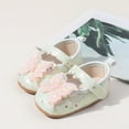 thumbnail image 2 of Zanarzt Toddler Dress Up Shoes Baby Girls Mary Jane Flats with Bowknot Flowers Princess Wedding Dress Ballet Shoes Non-Slip Toddler First Walkers Beige,US 5, 2 of 9