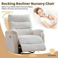 thumbnail image 5 of Aemeios Recliner Chair, Oversized Swivel Rocker Chair for Adults, Wide Glider , Nursery Chairs for Living Room, White, 5 of 8