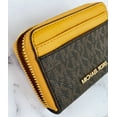 thumbnail image 3 of Michael Kors Jet Set Travel Medium Zip Around Card Case Brown Mk Marigold, 3 of 5