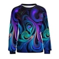 thumbnail image 7 of Simple Golden Ripple Womens Casual Crewneck Sweatshirt Long Sleeve Tops Cute Pullover Loose Fit, 7 of 7