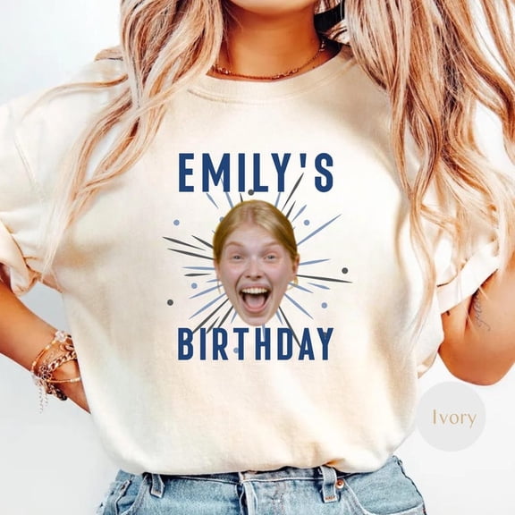 Custom Birthday Photo Name Shirt Personalized Photo Birthday Party Tee Birthday Gift Custom Face Birthday Tshirt Birthday Face Name Tee