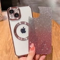 thumbnail image 3 of Compatible with iPhone 14 Magnetic Gardient Glitter Case, Plating Bling Cute Case with MagSafe for Women Girls Full Camera Protector Back Cover for iPhone 14 6.1'' Pink, 3 of 11
