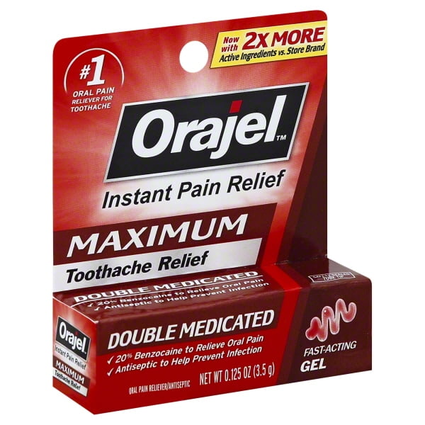 Orajel Instant Pain Relief for Toothache Gel, Maximum Strength 0.125 oz