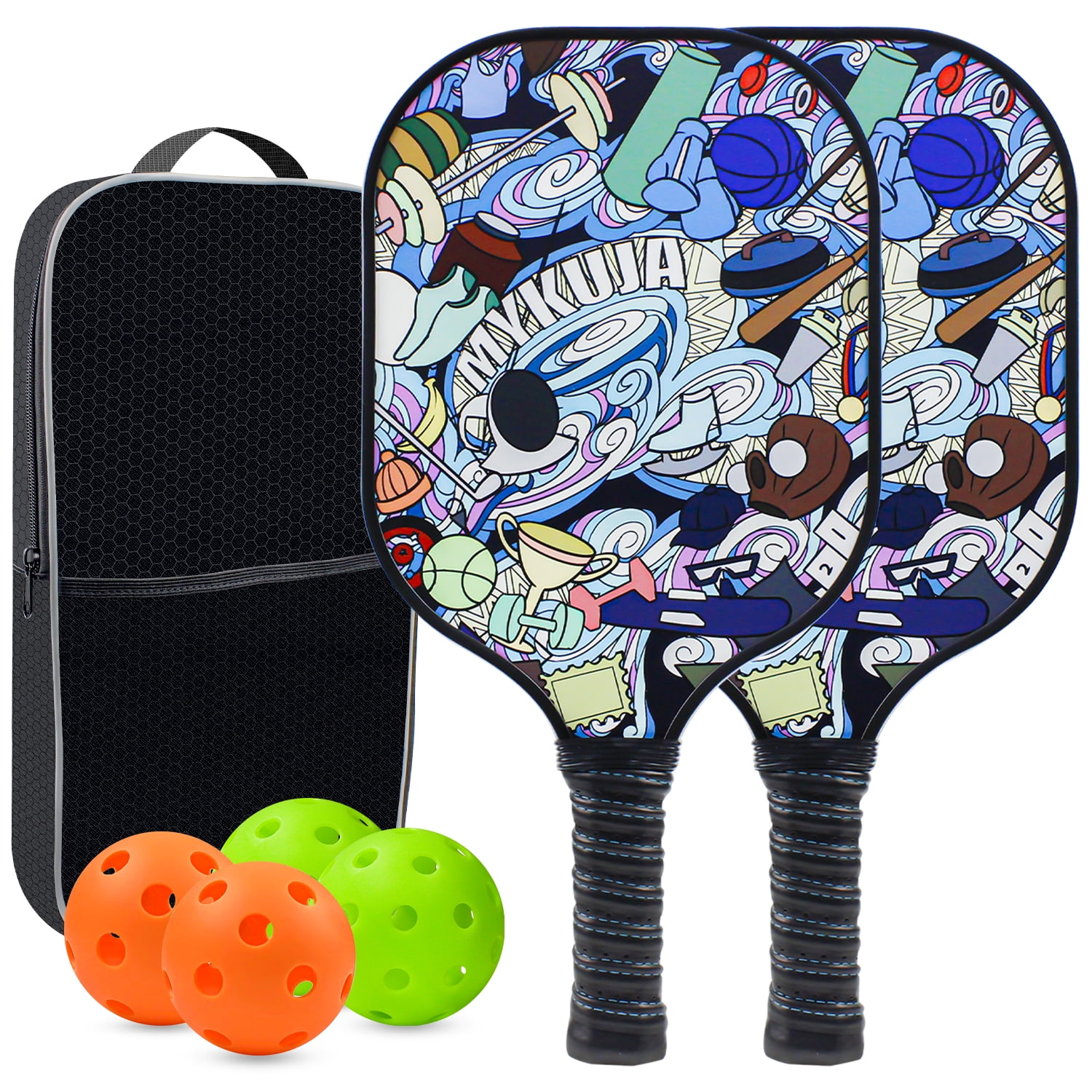 MYKUJA Pickleball Paddles Pickleball Rackets Lightweight Fiberglass Core