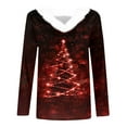 thumbnail image 4 of Christmas Shirts for Women 2025 Xmas Tree Cute Print Tops Furry V-Neck Sweaters Long Sleeve Dressy Tunic Tops Holiday Outfits for Women, 4 of 4