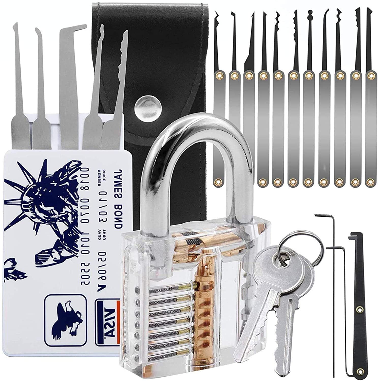 8pcs Portable Lock Pick Practice Tool Kit Locksmith HighQuality Steel Durability 
