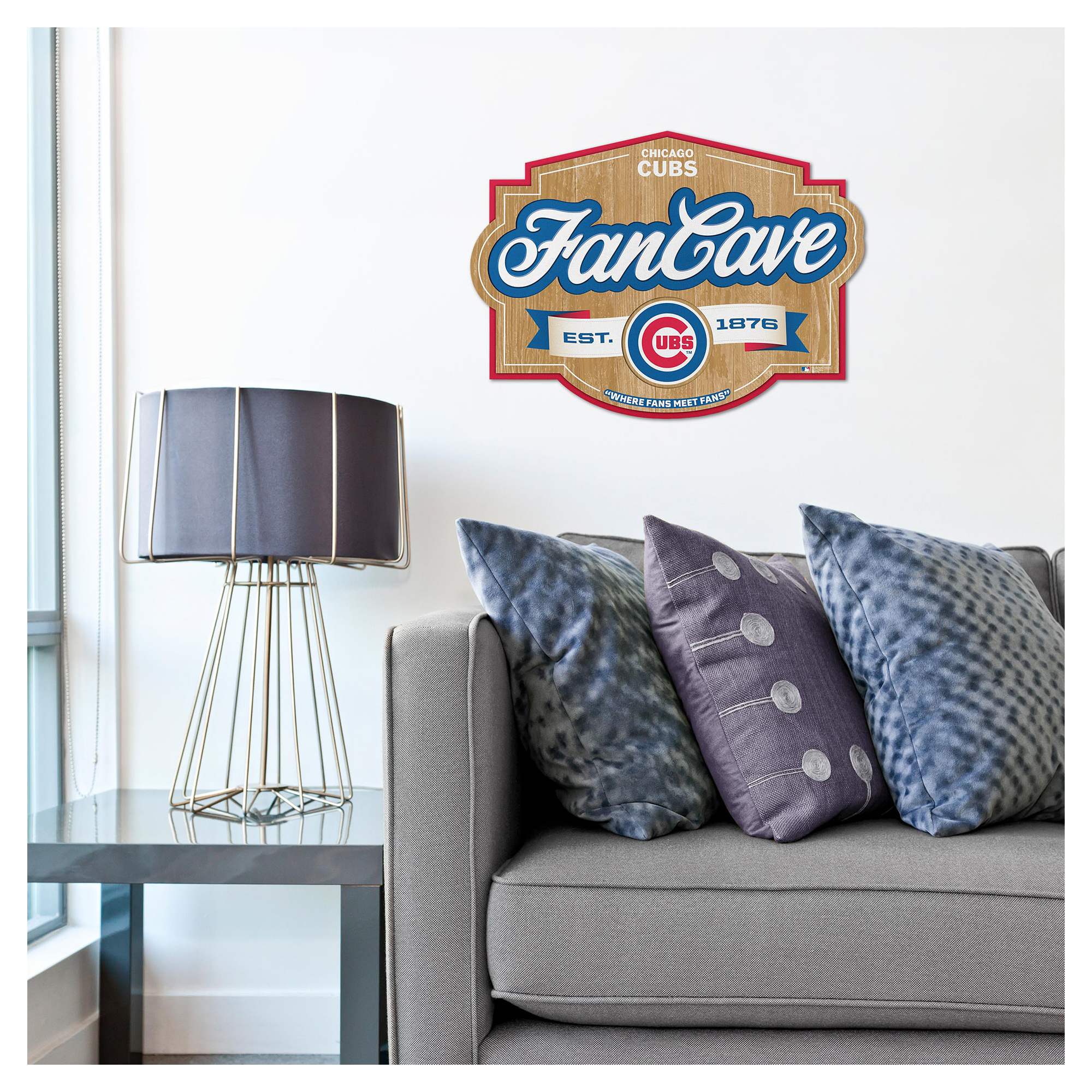 IDNA Chicago Cubs 12.5" x 17" Fan Cave Sign