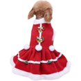 thumbnail image 3 of Vestido navideño para perro, ropa para mascotas, chaleco para gato, disfraz de terciopelo rojo claro, 3 of 5