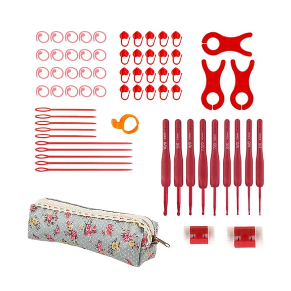 Ergonomic Knitting Needle and Accessories Kits Beginner Crochet Needle Set