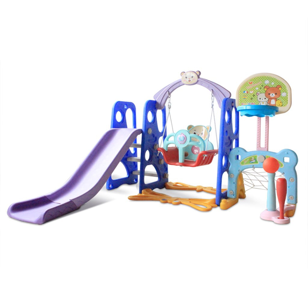 Kids Indoor/Outdoor Playground Hide & Seek Climber Swing and Slide Play Set Gift