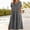 Gray, variant on HOMBOM Womens Dresses Gray Dress with Pockets Maxi Embroidered Print Ruffled Waist A-Line Dress for Ladies Easter