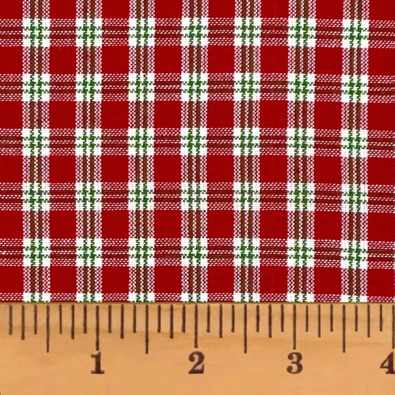 JCS Merry and Bright 4 Plaid Homespun Cotton Fabric Sold by the Yard