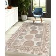 thumbnail image 4 of Geometric Decorative Rug, Scribble Style Striped Rounds and Dots in Neutral Pastel Colors, Quality Carpet for Bedroom Dorm and Living Room, 6 Sizes, Dark Rosewood, by Ambesonne, 4 of 4