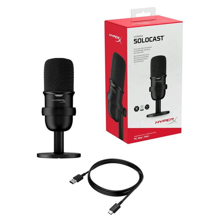 HyperX SoloCast – USB Condenser Gaming Microphone - Black; Tap-to