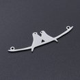 thumbnail image 2 of 201 Stainless Steel Links connectors Birds Stainless Steel color 50x13.5x1mm Hole: 1.5mm, 2 of 2