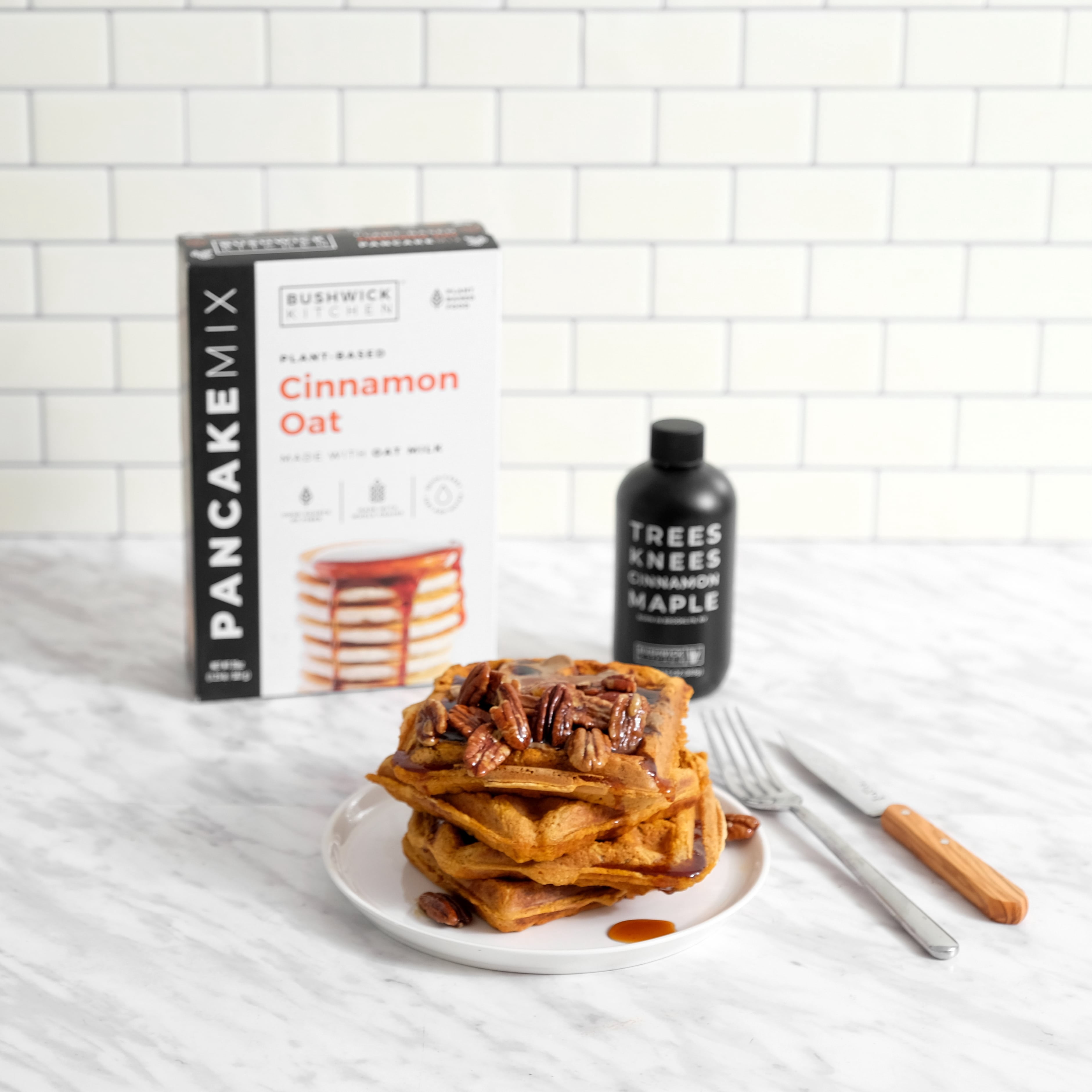 Bushwick Kitchen Oat Milk Pancake and Waffle Mix, Cinnamon Oat, 20 oz