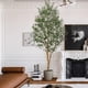thumbnail image 4 of Yeshouse Olivo artificial de interior, planta artificial realista con maceta de paja y tronco de madera. Árbol artificial realista para decoración del hogar, la oficina y el salón, 4 of 6