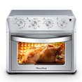 thumbnail image 3 of 14.57×15.94×15.94 Inch 27.5QT Stainless Steel Air Fryer Oven, 1600W Power & 4-Knob Control, 6-in-1 Multifunctional Convection Countertop Oven for Home Family Kitchen Silver, 3 of 6