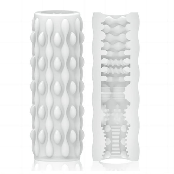 Manual Portable Male Mastubator Cup,Double-Sided Masturbation Cup Male Stroker,Adult Sex Toys for Men Pleasure-White