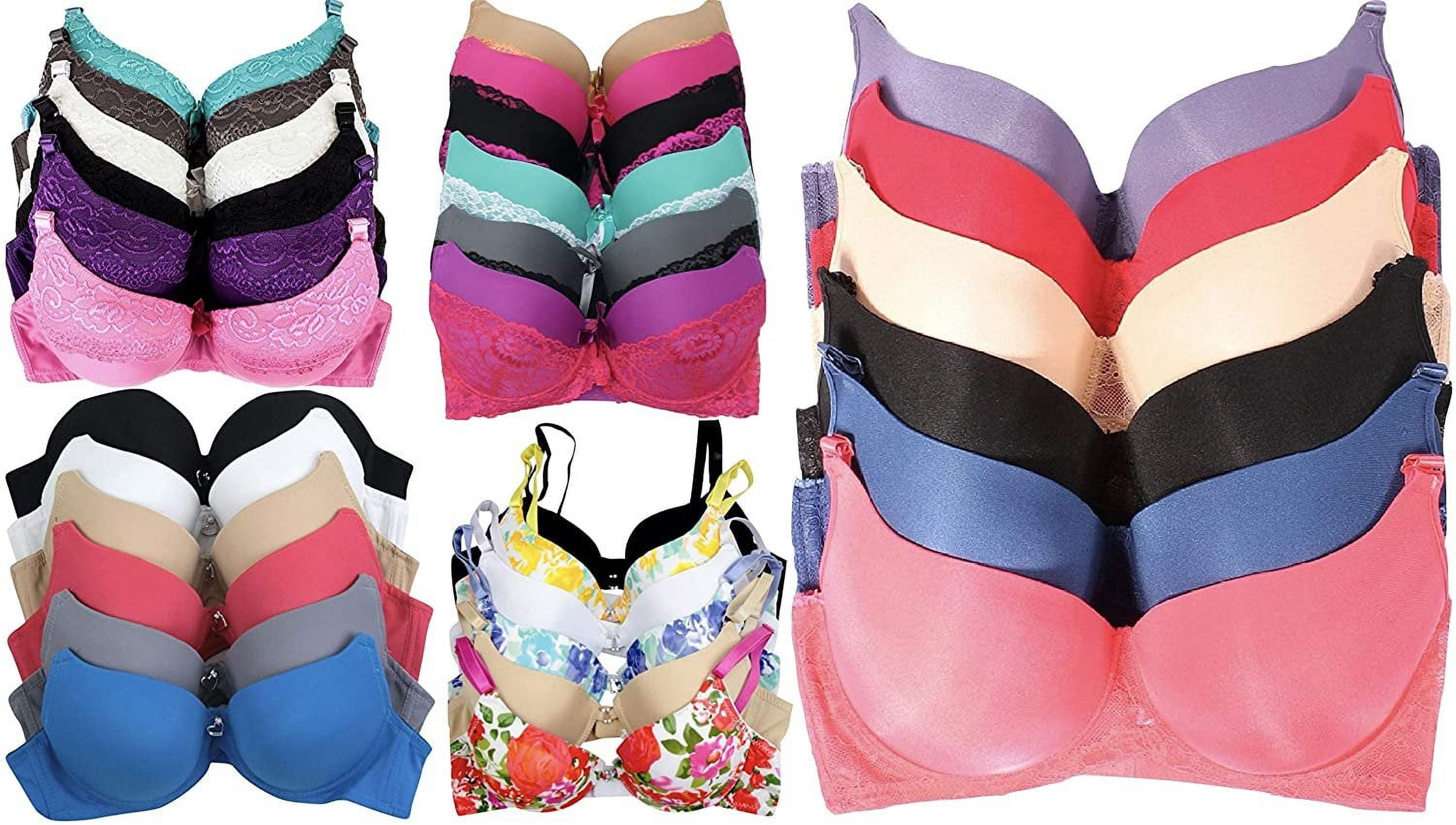 ToBeInStyle Women's Pack of 6 Mystery Bras, Assorted Colors, Size 38B