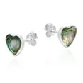 thumbnail image 3 of Romantic Hearts Rainbow Abalone Valentine Love .925 Sterling Silver Stud Earrings, 3 of 5