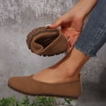 thumbnail image 3 of Mepaouo Women's Flats Shoes Suede Round Toe Ballet Dressy Loafers Comfortable Slip on Walking Shoes, 3 of 8