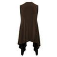 thumbnail image 2 of Made by Johnny Women's Lightweight Sleeveless Draped Open Cardigan XXXL BROWN, 2 of 6
