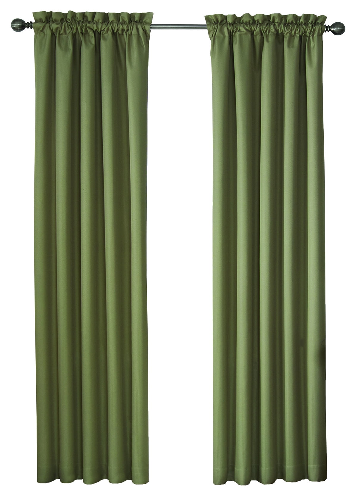 Eclipse Corinne Blackout Rod Pocket Single Window Curtain Panel, Olive Green, 42 x 63