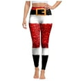 thumbnail image 7 of TTUHYWXI Women's Funny Printed Ugly Christmas Leggings Soft Stretchy Holiday Tights (Wine, M), 7 of 7