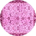 thumbnail image 1 of Ahgly Company Indoor Round Abstract Pink Modern Area Rugs, 6' Round, 1 of 4